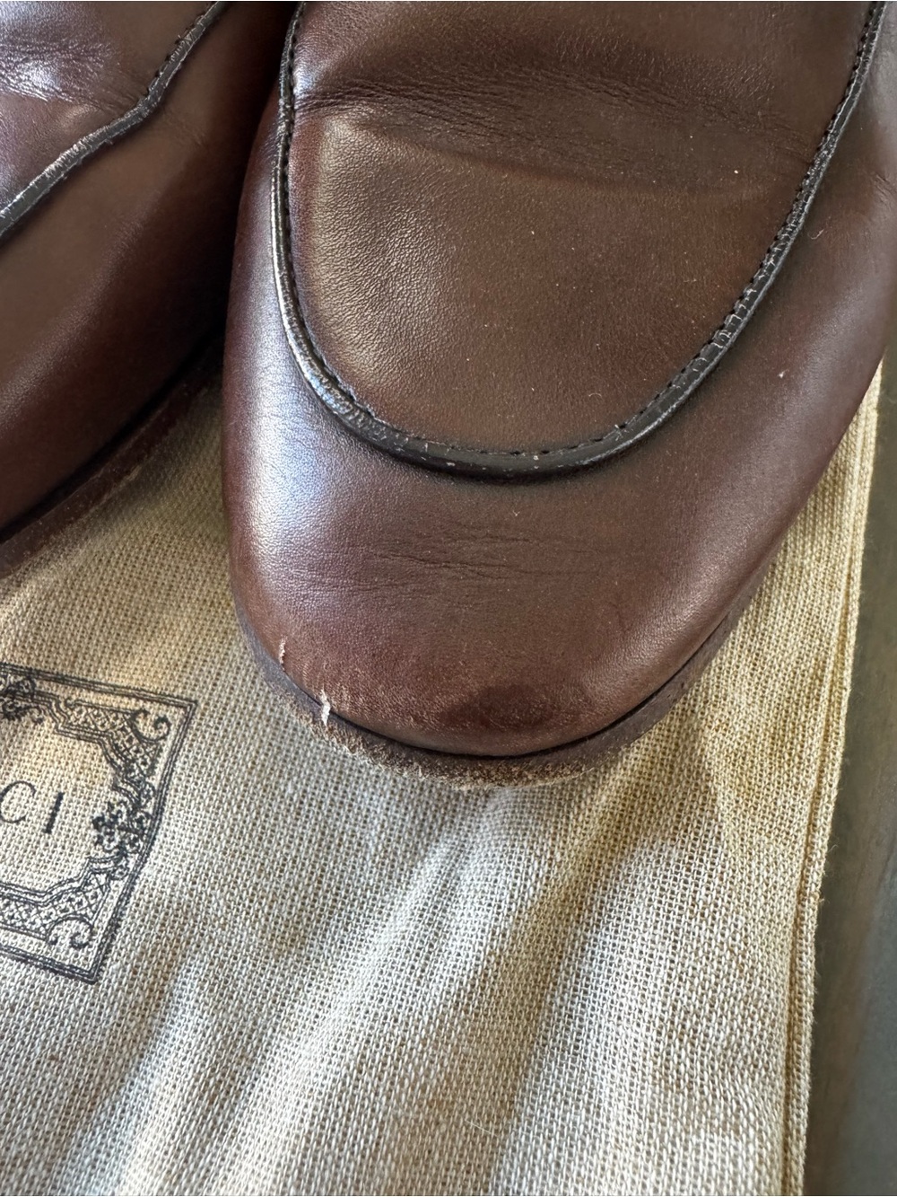Gucci Brown Leather Jordaan Loafers w/ Horsebit EU 38.5 - Picture 2 of 5